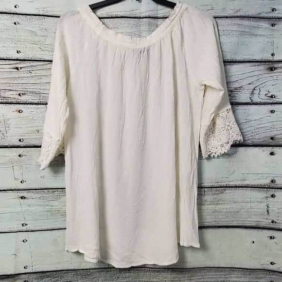 Chelsea & Theodore XL 100% Rayon White Blouse - Picture 5 of 8